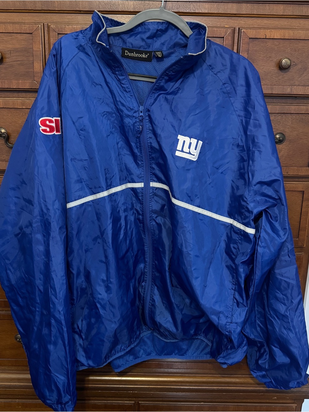 Dunbrooke New York Giants Sports Illustrated 2XL Blue NFL Y2K Windbreaker Jacket